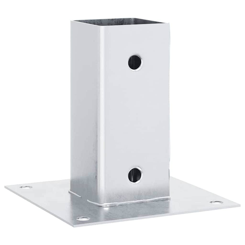 vidaXL Pfostenträger Quadratisch 4Stk. Silber 61x61mm Verzinkter Stahl