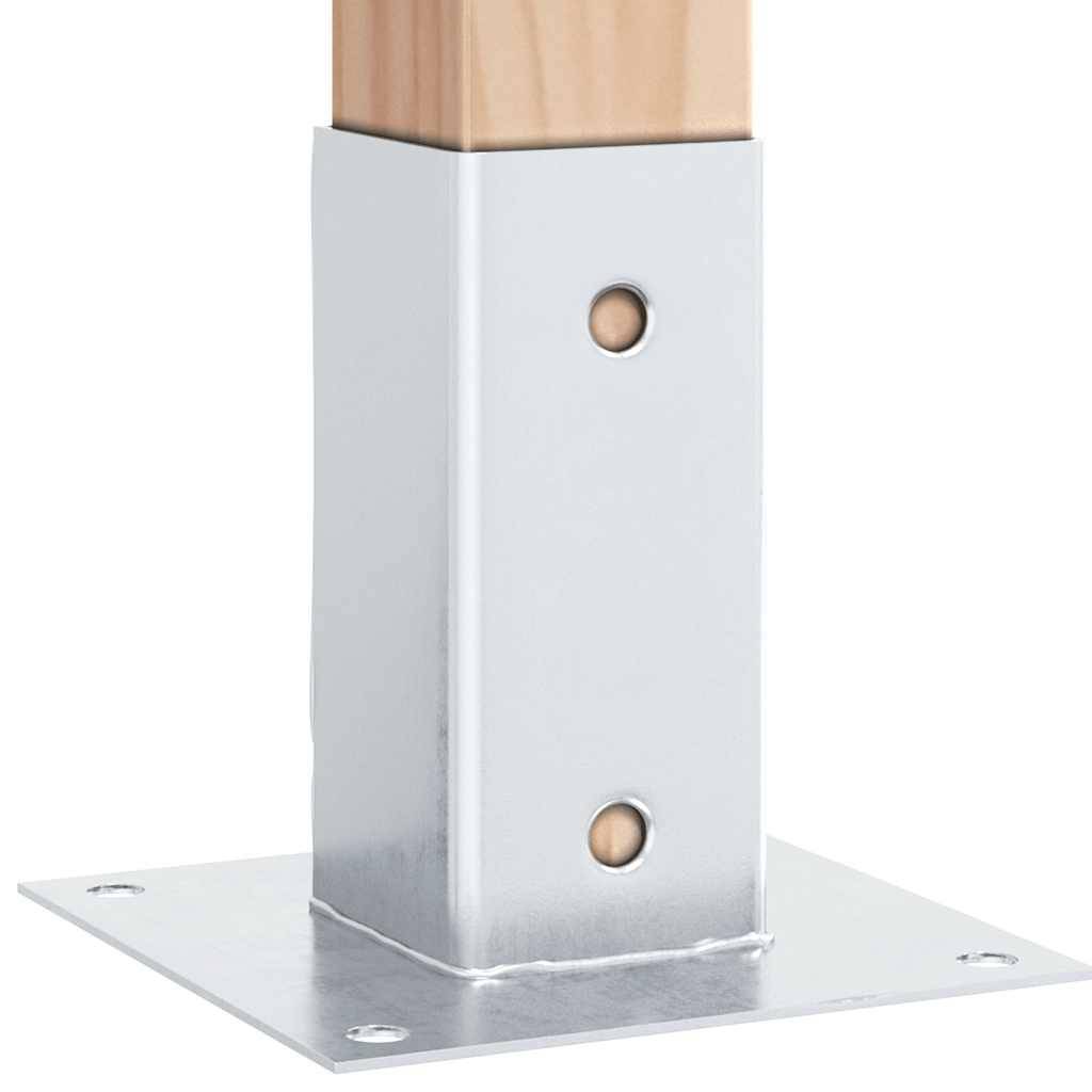 vidaXL Pfostenträger Quadratisch 4Stk. Silber 61x61mm Verzinkter Stahl