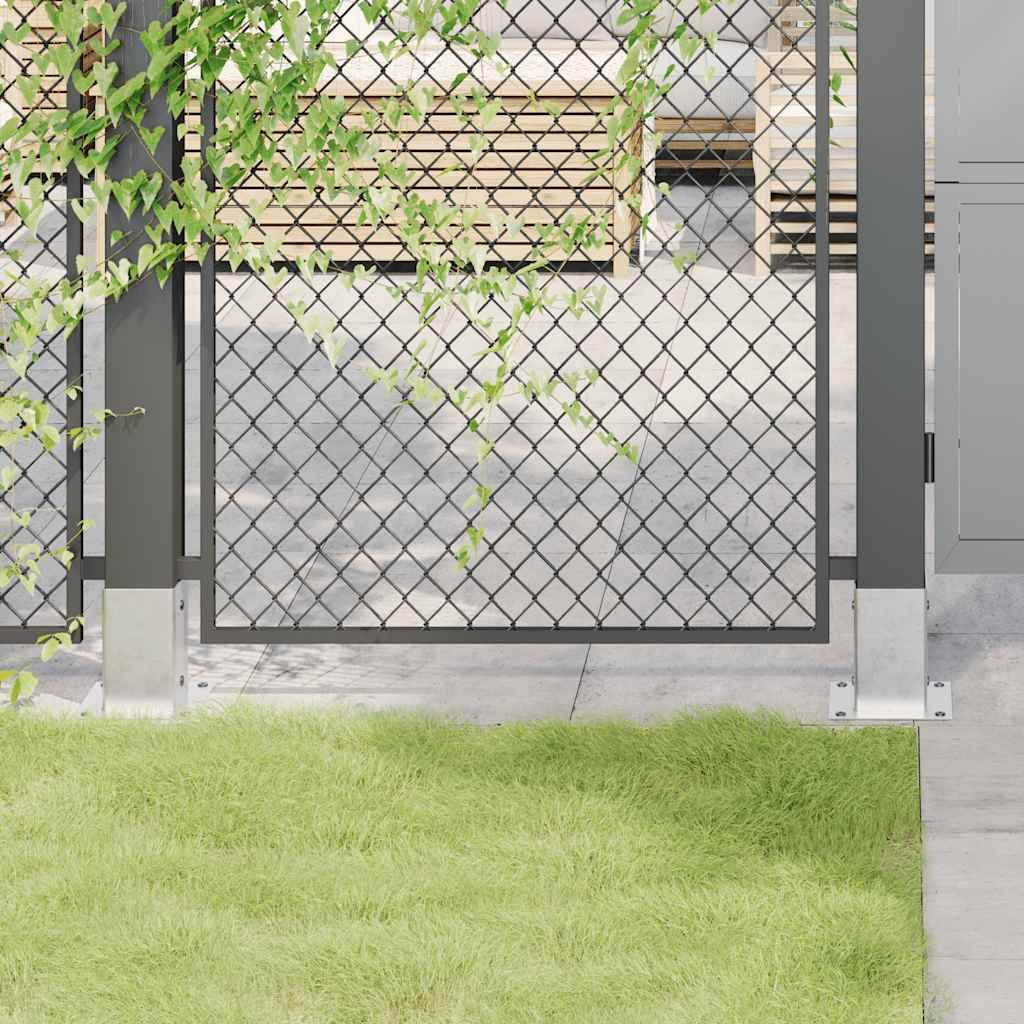vidaXL Pfostenträger Quadratisch 4Stk. Silber 91x91mm Verzinkter Stahl