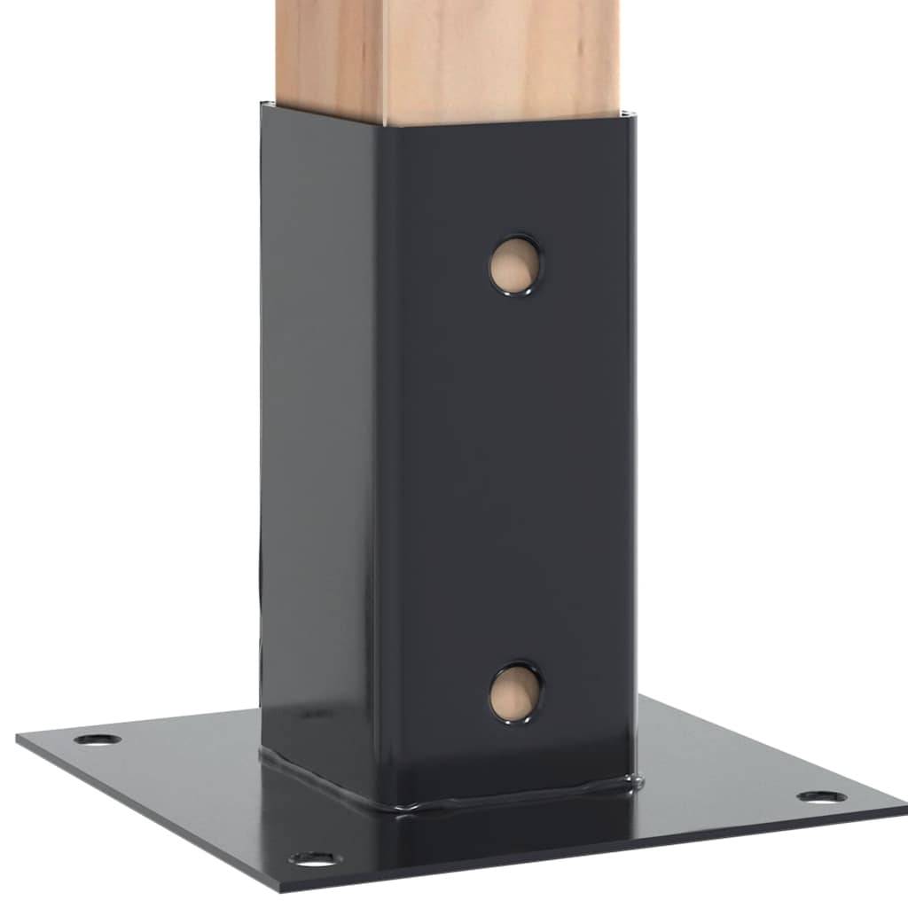vidaXL Pfostenträger Quadrat 12 Stk. 71x71mm Pulverbeschichteter Stahl