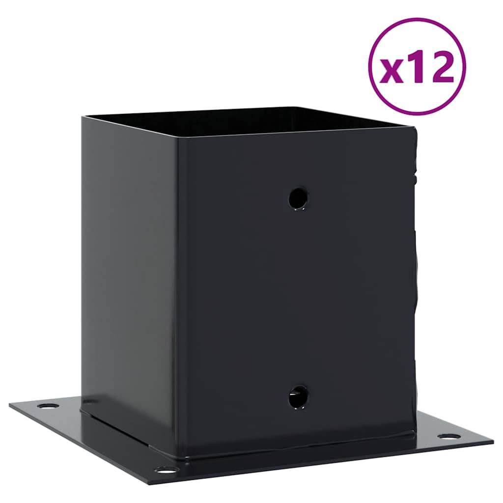 vidaXL Pfostenträger Quadrat 12 Stk. 121x121mm Stahl Pulverbeschichtet