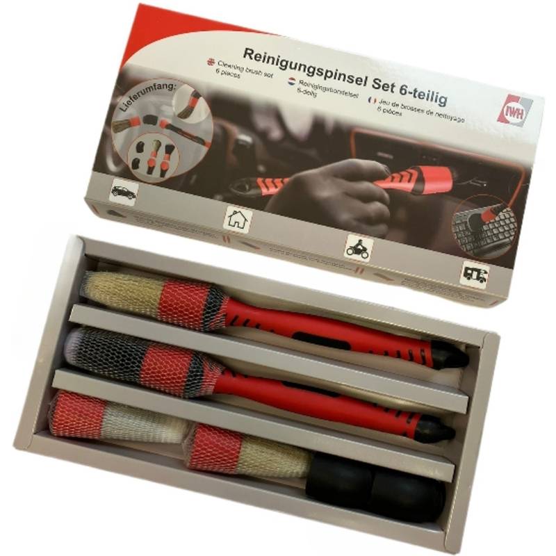 IWH Reinigungspinsel-Set Auto & Haushalt, 6-teilig