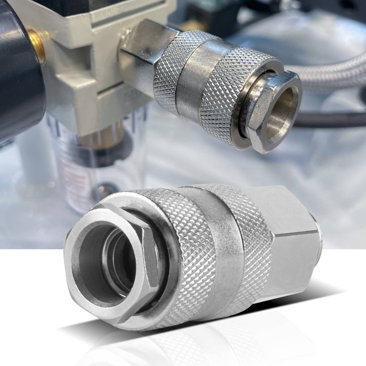 STAHLWERK 10er Set Druckluft-Schnellkupplung NW 7.2 mit 1/4 Zoll Außengewinde