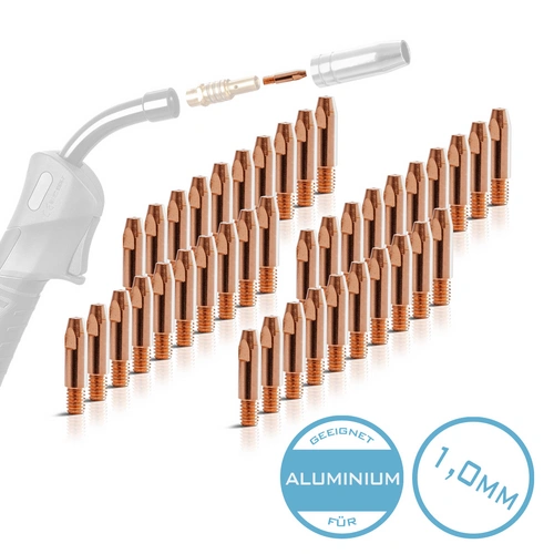 STAHLWERK 2 x Stromdüsen für Aluminium AK25 MB25 MIG MAG M6x28 1,0 mm STAHLWERK 2 x Stromdüsen für Aluminium AK25 MB25 MIG MAG M6x28 1,0 mm