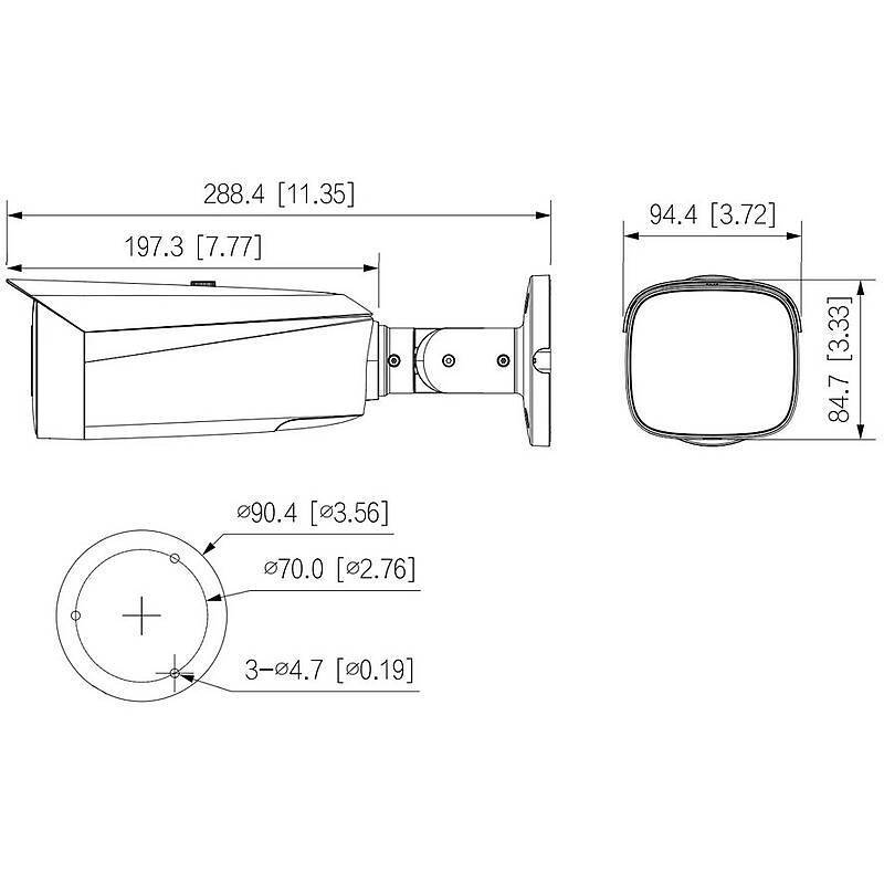 Dahua IPC-HFW3849T1P-AS-PV-0280B-S5 IP-Kamera 4K, 4K Ultra HDBullet Kamera | Blickwinkel:106° (Objektiv-Brennweite 2,8