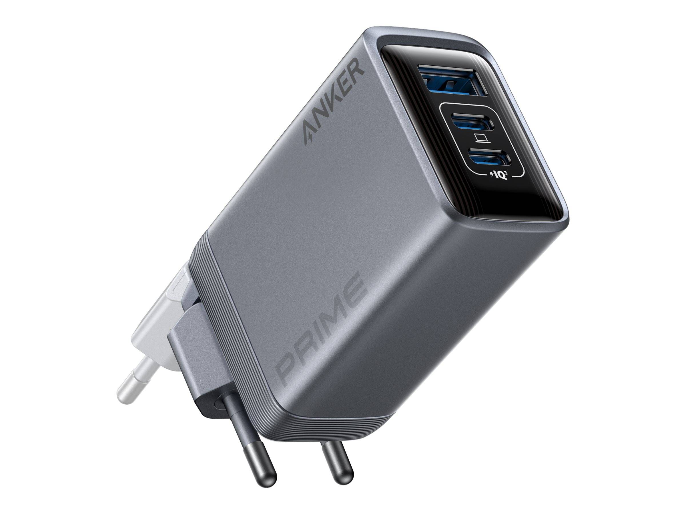 ANKER INNOVATIONS - Anker Prime - Netzteil - GaN - 100 Watt - 5 A - 3 Ausgabeanschlussstellen (2 x USB-C, USB Typ A)