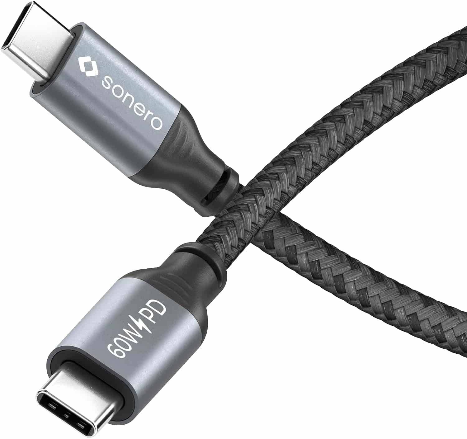 SONERO USB-C Kabel SPC-U300-005 60W PD 0,5m grau-schwarz