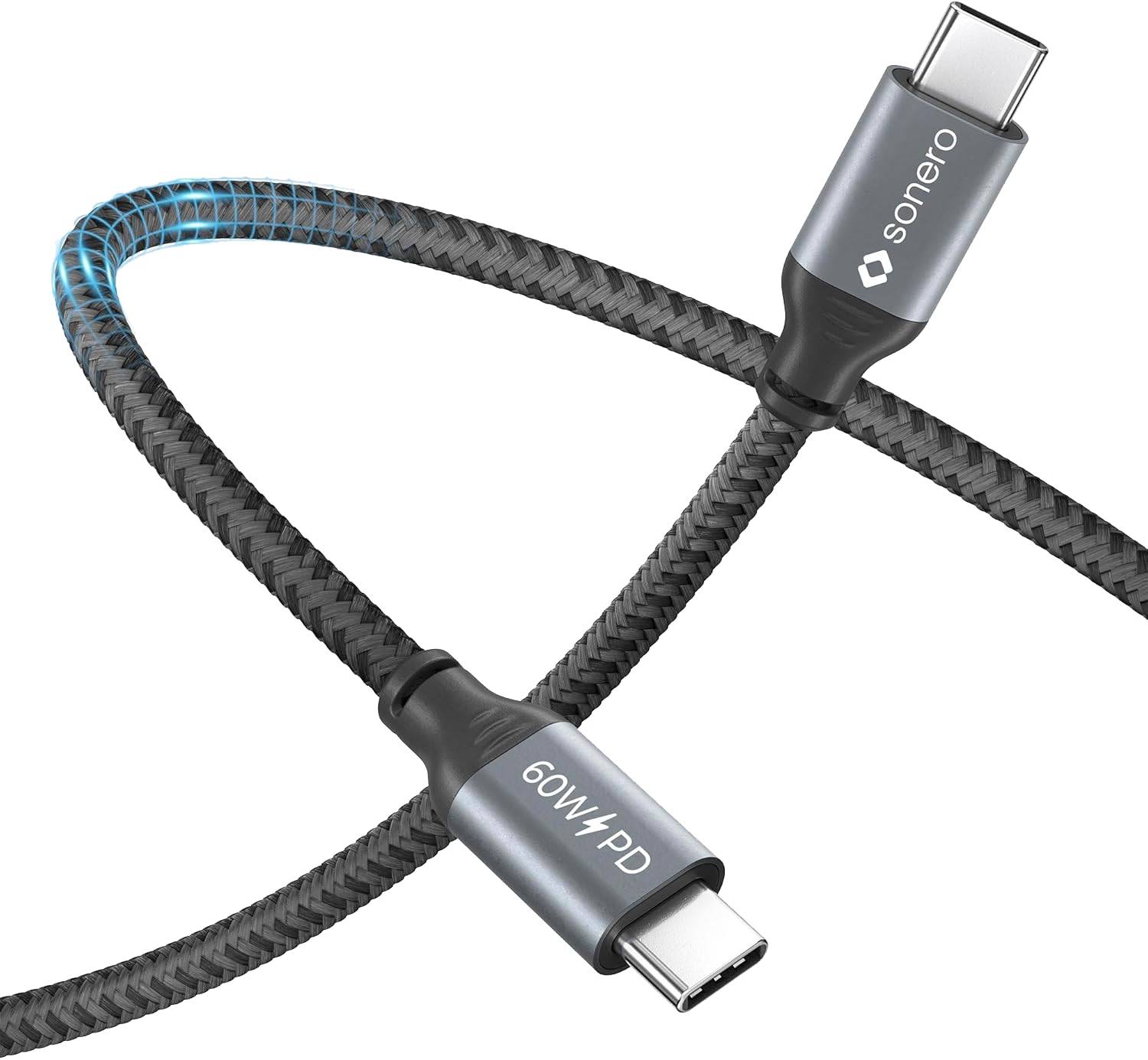 SONERO USB-C Kabel SPC-U300-010 60W PD 1m grau-schwarz