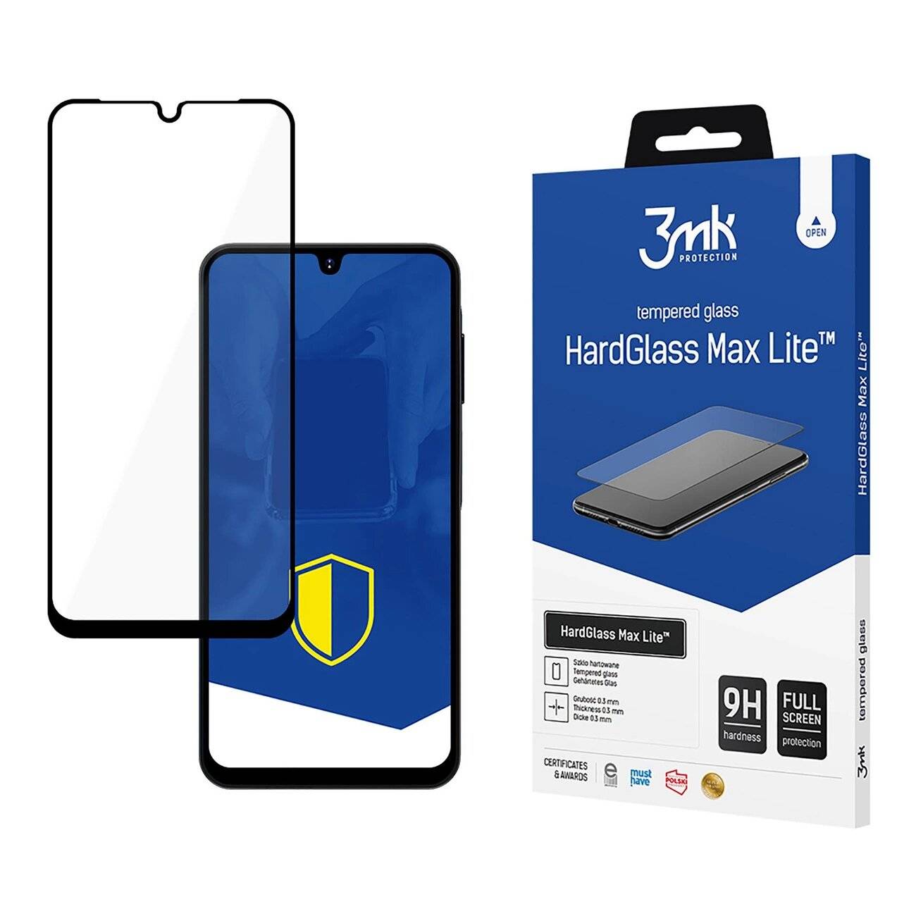 3mk HardGlass Max Lite Schwarzes gehärtetes Glas Samsung Galaxy A16