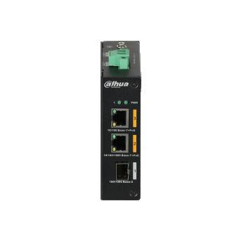Dahua - PFS3103-1GT1ET-60-V2 - Switch - 2 Hi-PoE - 1 SFP, - 3 Port Switch - 1x PoE Port 1x 10/100 Mbps - 1x PoE Port 10