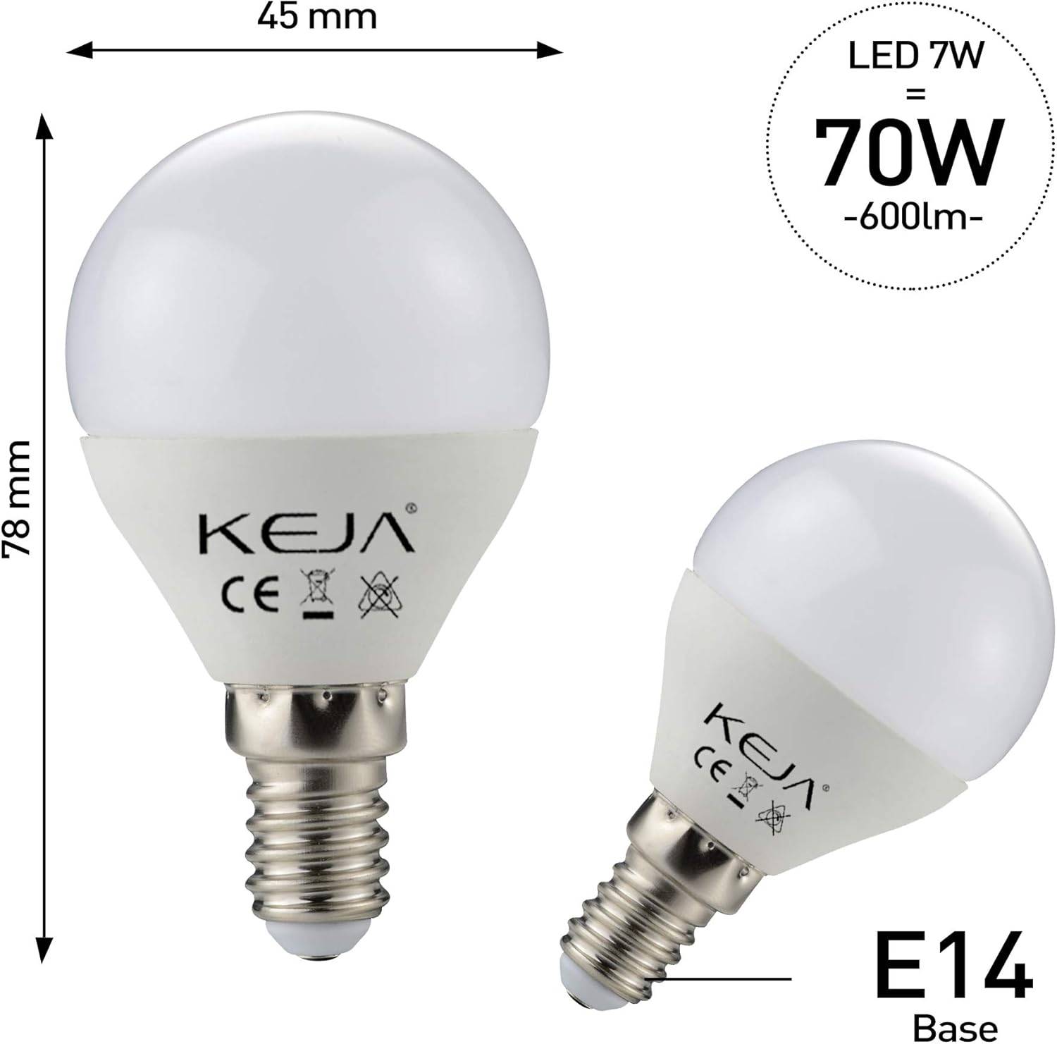 10 x KEJA LED Leuchtmittel Brine Lampe 7W E14 matt 600lm hell warmweiß 2700K