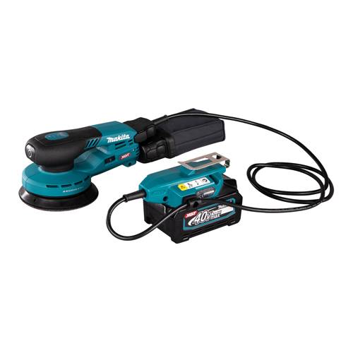 MAKITA BO001CGZ - Akku-Exzenterschleifer (40 V | XGT | Schalldruckpegel 78 dB A | inkl. Akku-Adapter 1,60m & Staubsack)