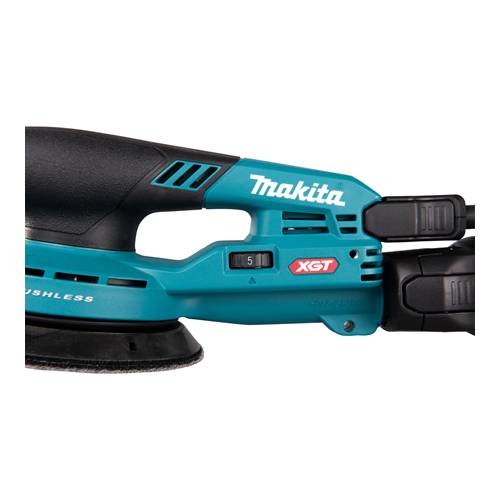 MAKITA BO001CGZ - Akku-Exzenterschleifer (40 V | XGT | Schalldruckpegel 78 dB A | inkl. Akku-Adapter 1,60m & Staubsack)
