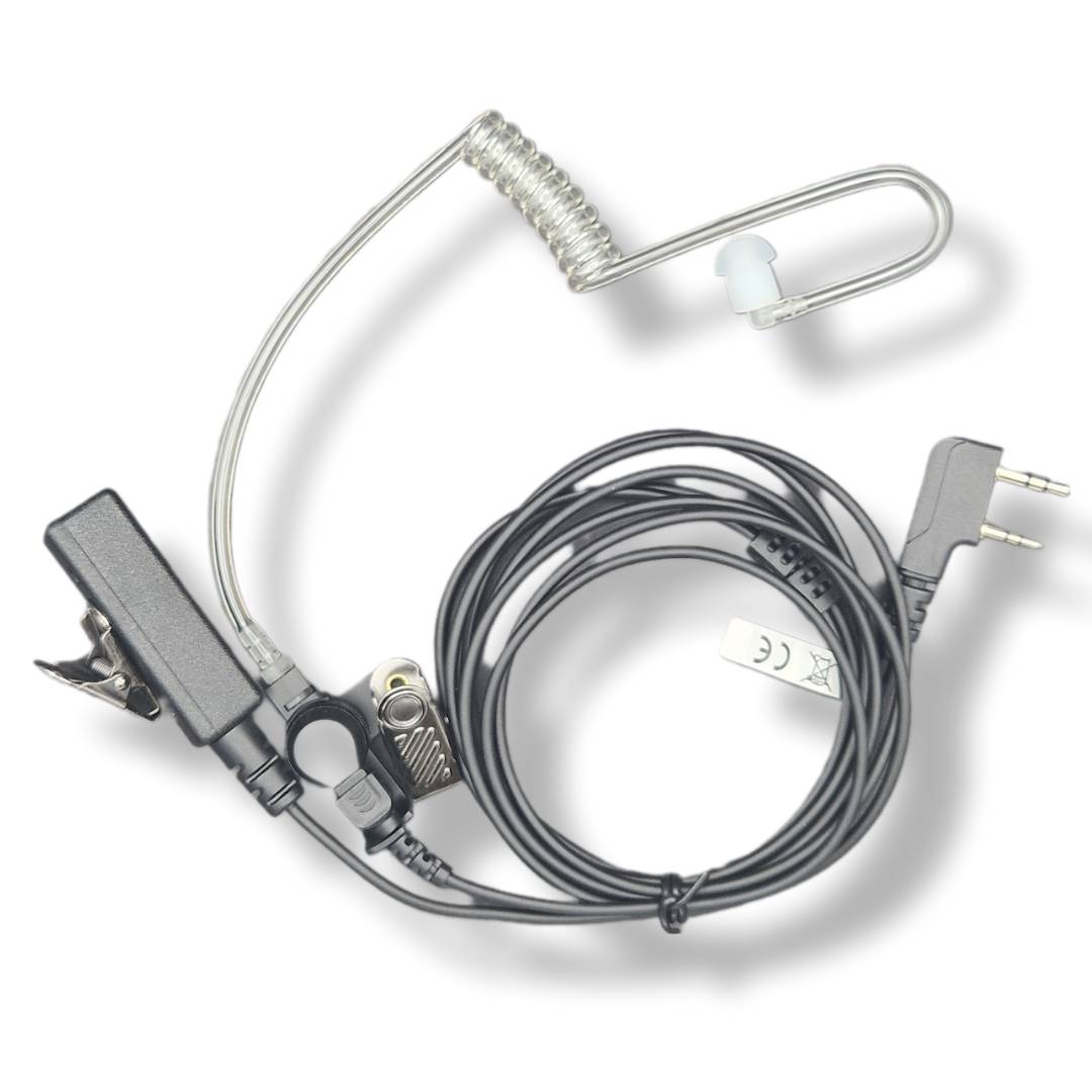 funkKRAFT SecureWave Pro K – Security Headset mit Schallschlauch für Kenwood 2-Pin Funkgeräte