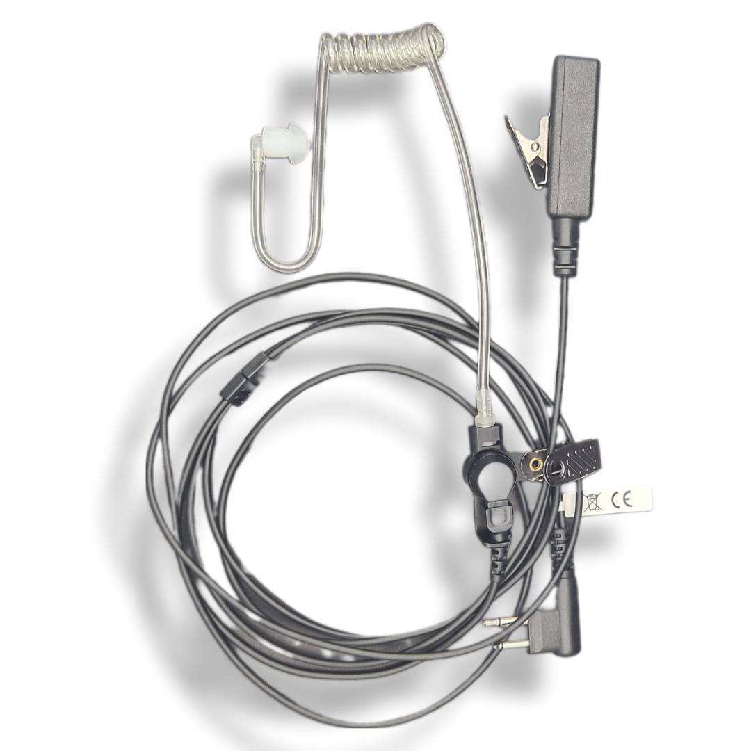 funkKRAFT SecureWave Pro M – Security Headset mit Schallschlauch für Motorola 2-Pin Funkgeräte