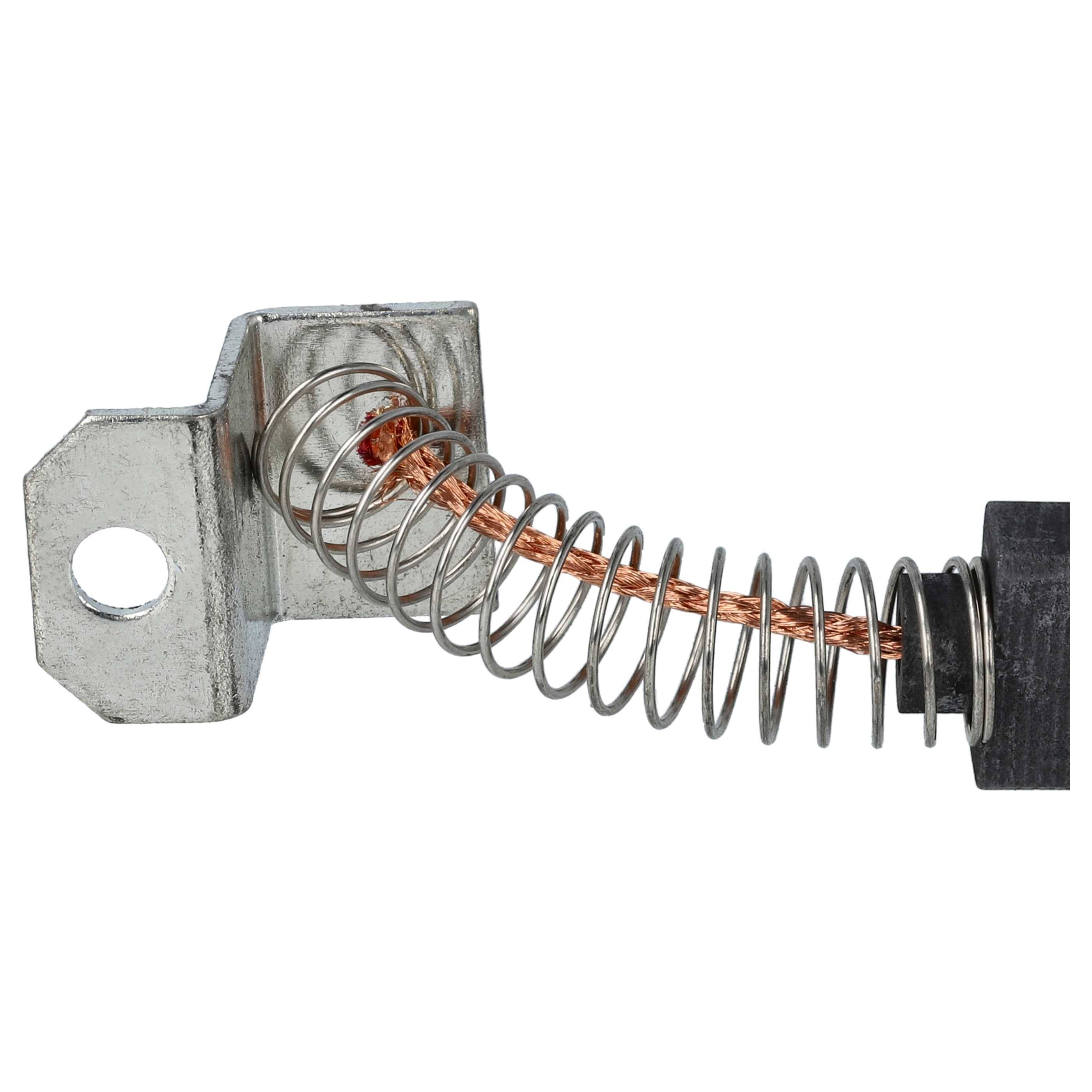 Ein Metallwinkel mit einer aufgerollten Feder auf einer Seite, die einen Kupferdraht in der Federspule trägt.