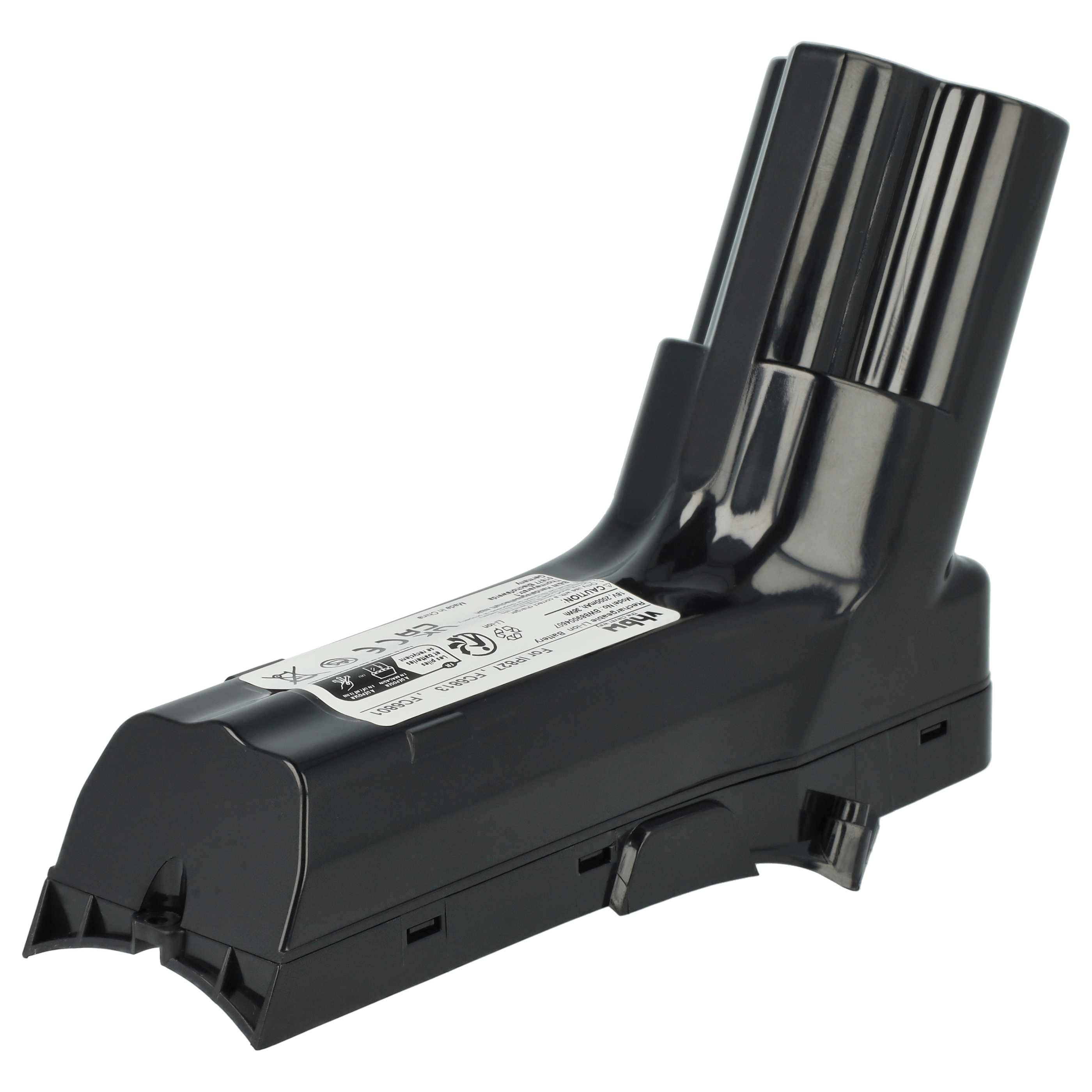vhbw Akku kompatibel mit Philips FC6814, FC6813, FC6813/01 Staubsauger Schwarz (2000 mAh, 18 V, Li-Ion)