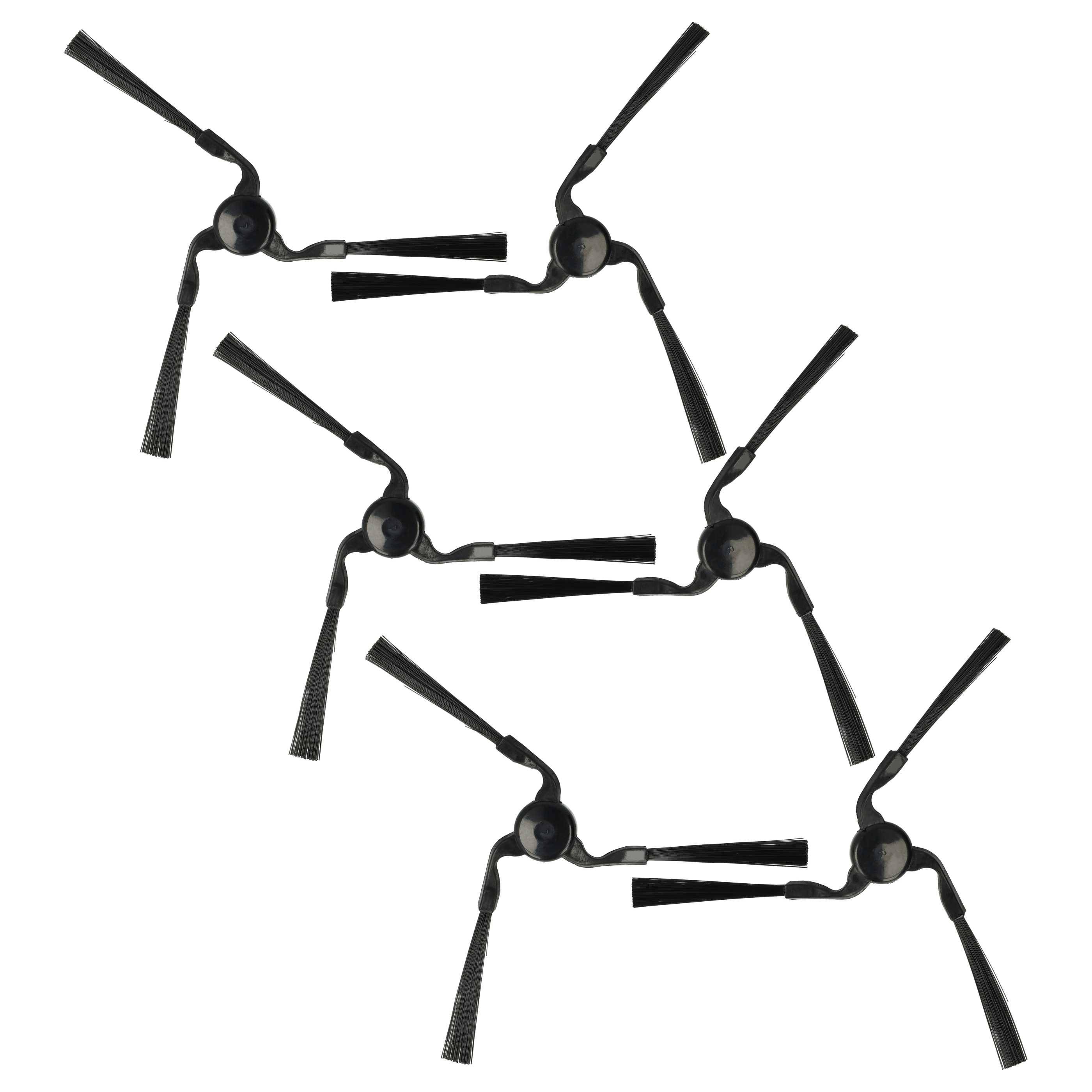 Drei stilisierte, abstrakte Pferdefiguren diagonal angeordnet, jeweils mit einfachen schwarzen Linien und kreisförmigen Formen dargestellt, mit quastenartigen Erweiterungen an den Beinen und dem Schwanz.