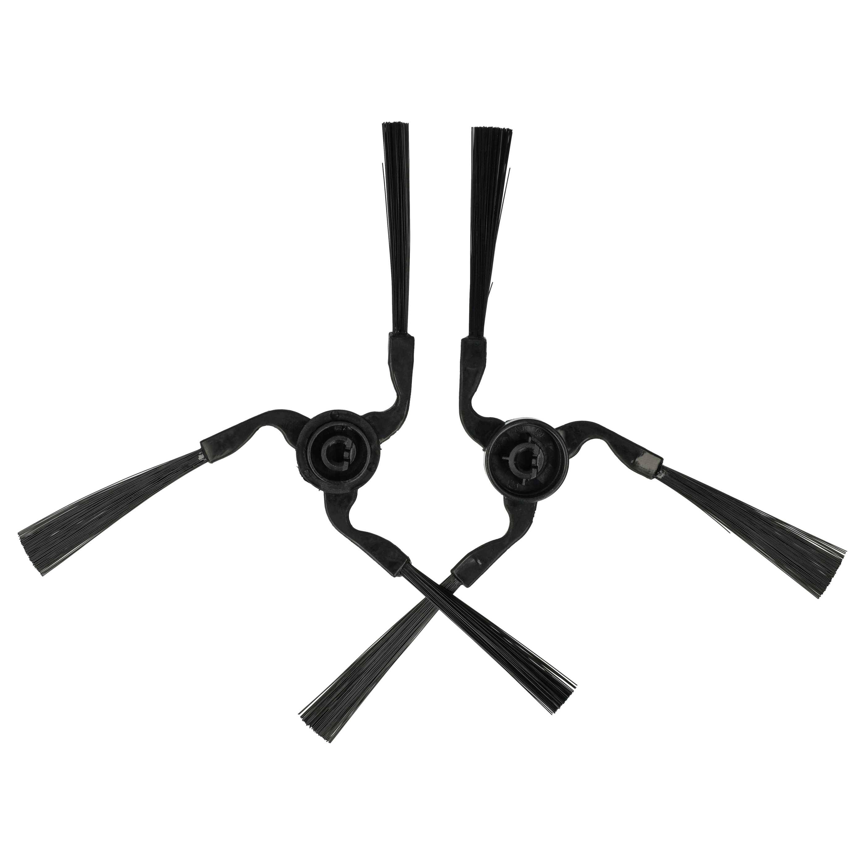 vhbw 4x Seitenbürste kompatibel mit Yujin YCR-M05 -10, -20, -30, , -50 Saugroboter - Reinigungsbürsten Set, links/rechts, schwarz