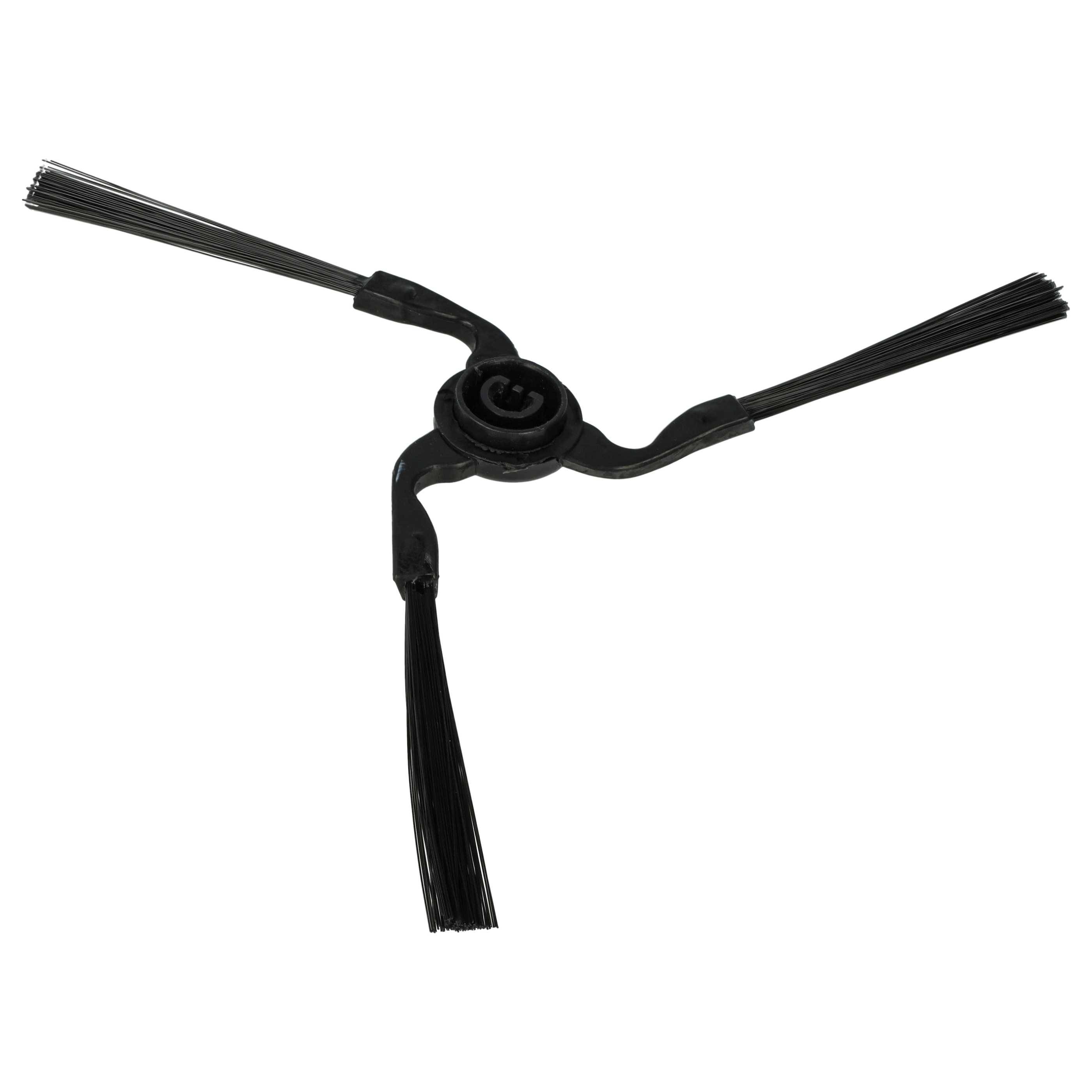 vhbw 4x Seitenbürste kompatibel mit Yujin YCR-M05 -10, -20, -30, , -50 Saugroboter - Reinigungsbürsten Set, links/rechts, schwarz