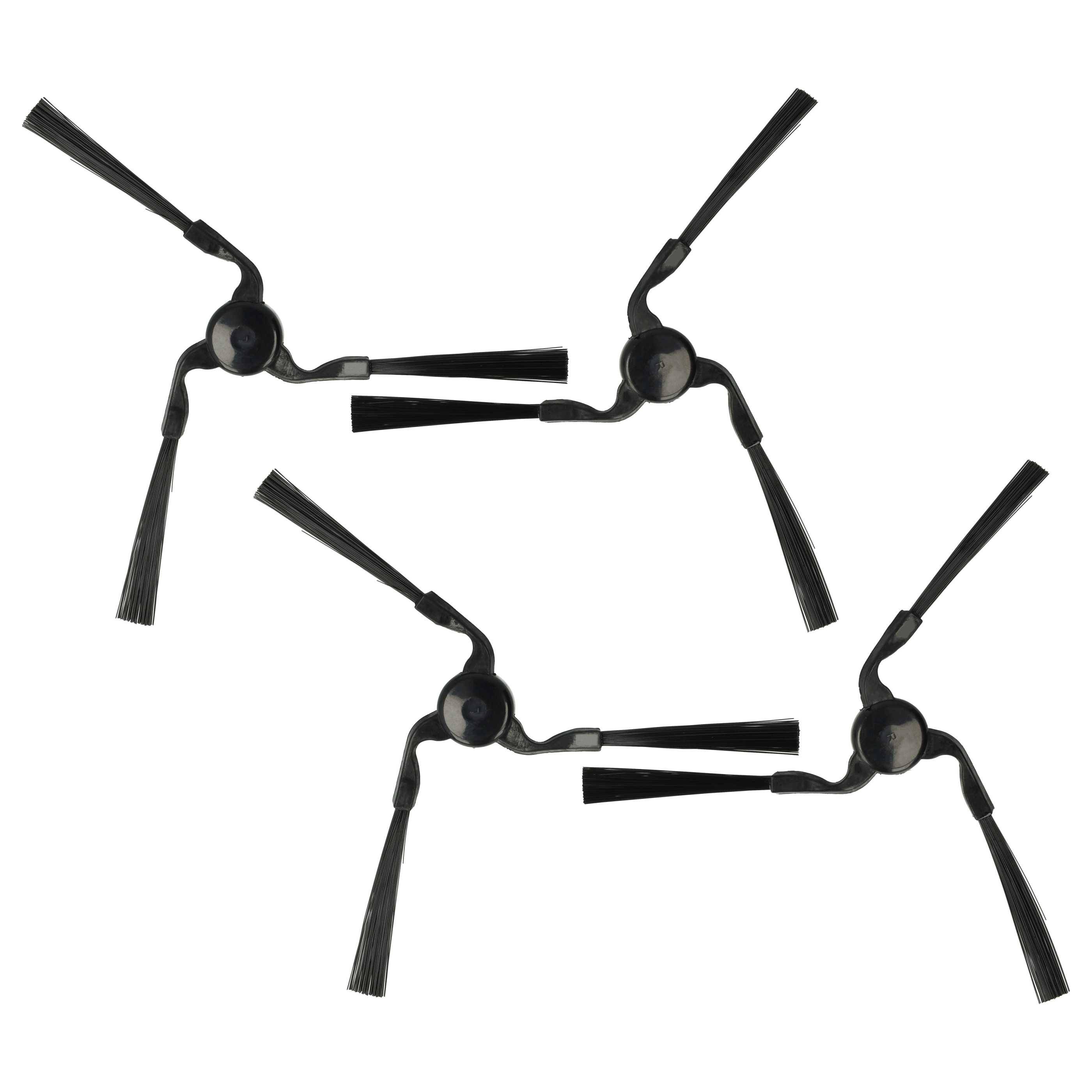 vhbw 4x Seitenbürste Ersatz für Miele 9724010, RX1-SB, RX-SB2 für Saugroboter - Reinigungsbürsten Set, links/rechts, schwarz