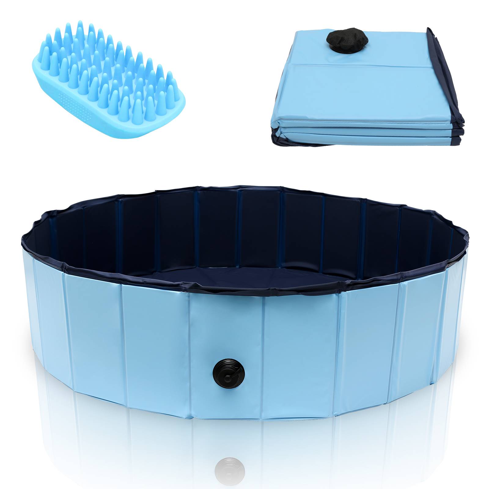 Hundepool Faltbar Pool Schwimmbecken Swimmingpool Hunde Planschbecken Bad Ø 120cm x H 30cm