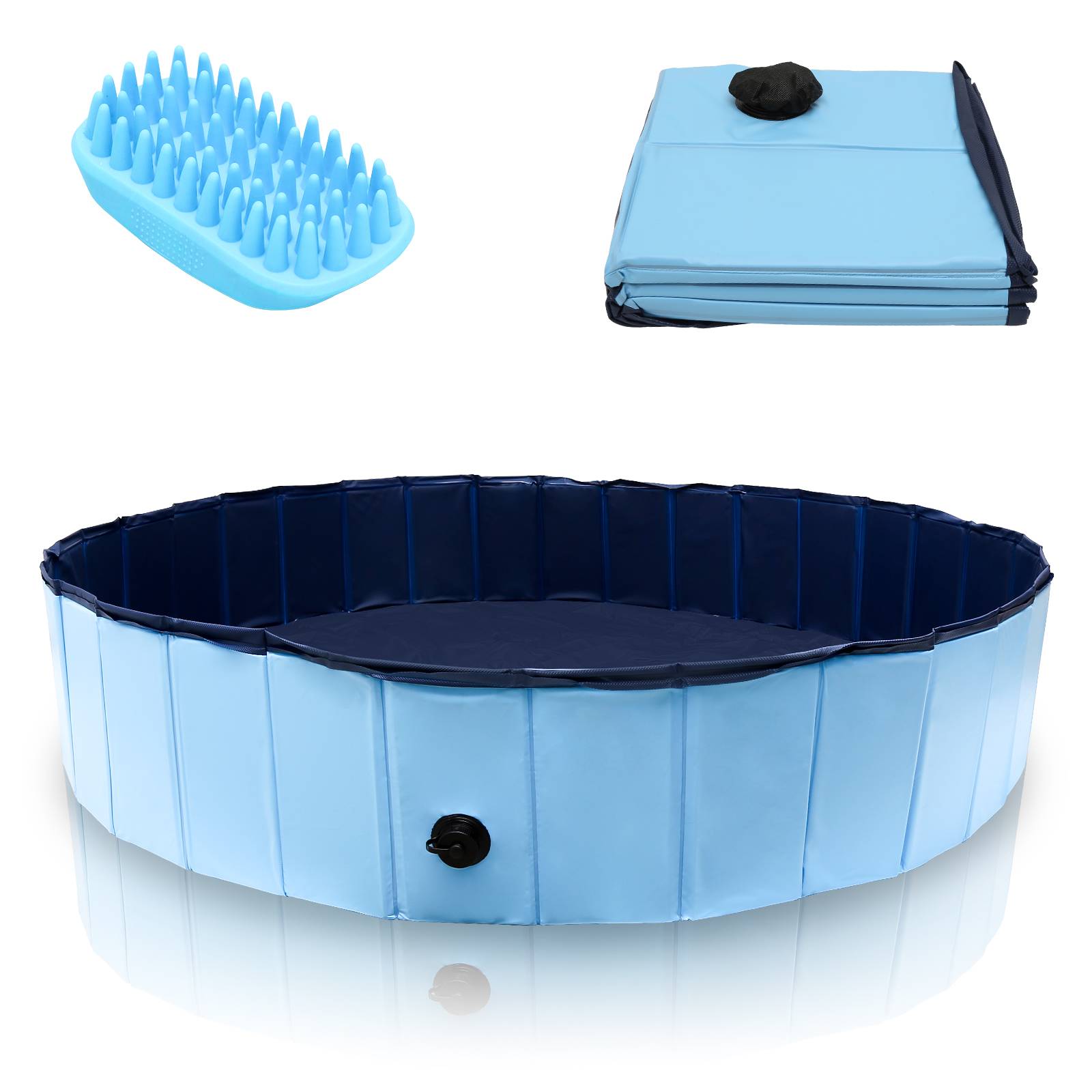 Hundepool Faltbar Pool Schwimmbecken Swimmingpool Hunde Planschbecken Bad Ø 160cm x H 30cm
