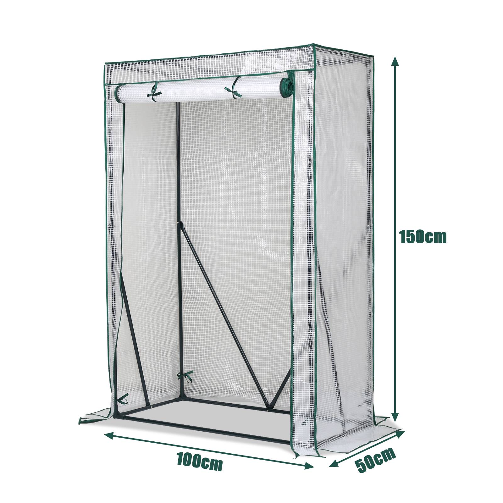 Foliengewächshaus Tomatengewächshaus 100x50x150 cm Gewächshaus, weiß