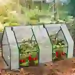 Mini Gewächshaus 180x90x90cm Foliengewächshaus für draußen Treibhaus mit Reißverschluss und 2 Fenstern Gitternetzfolie weiß Mini Gewächshaus 180x90x90cm Foliengewächshaus für draußen Treibhaus mit Reißverschluss und 2 Fenstern Gitternetzfolie weiß