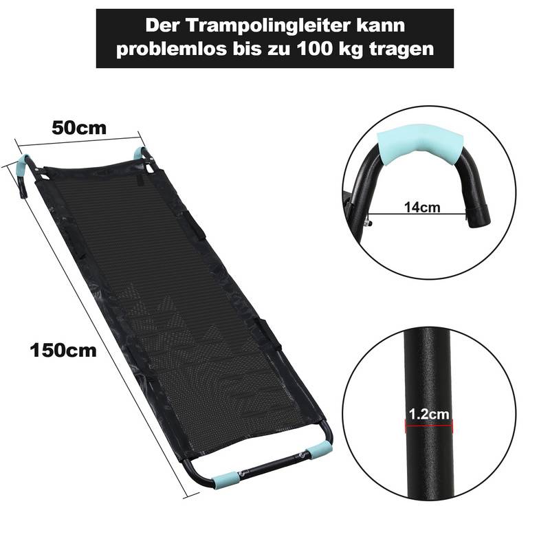 Trampolinleiter 150 cm UV-beständig flexibel montierbar Sicherheitsleiter Einstiegsleiter, Länge:150cm