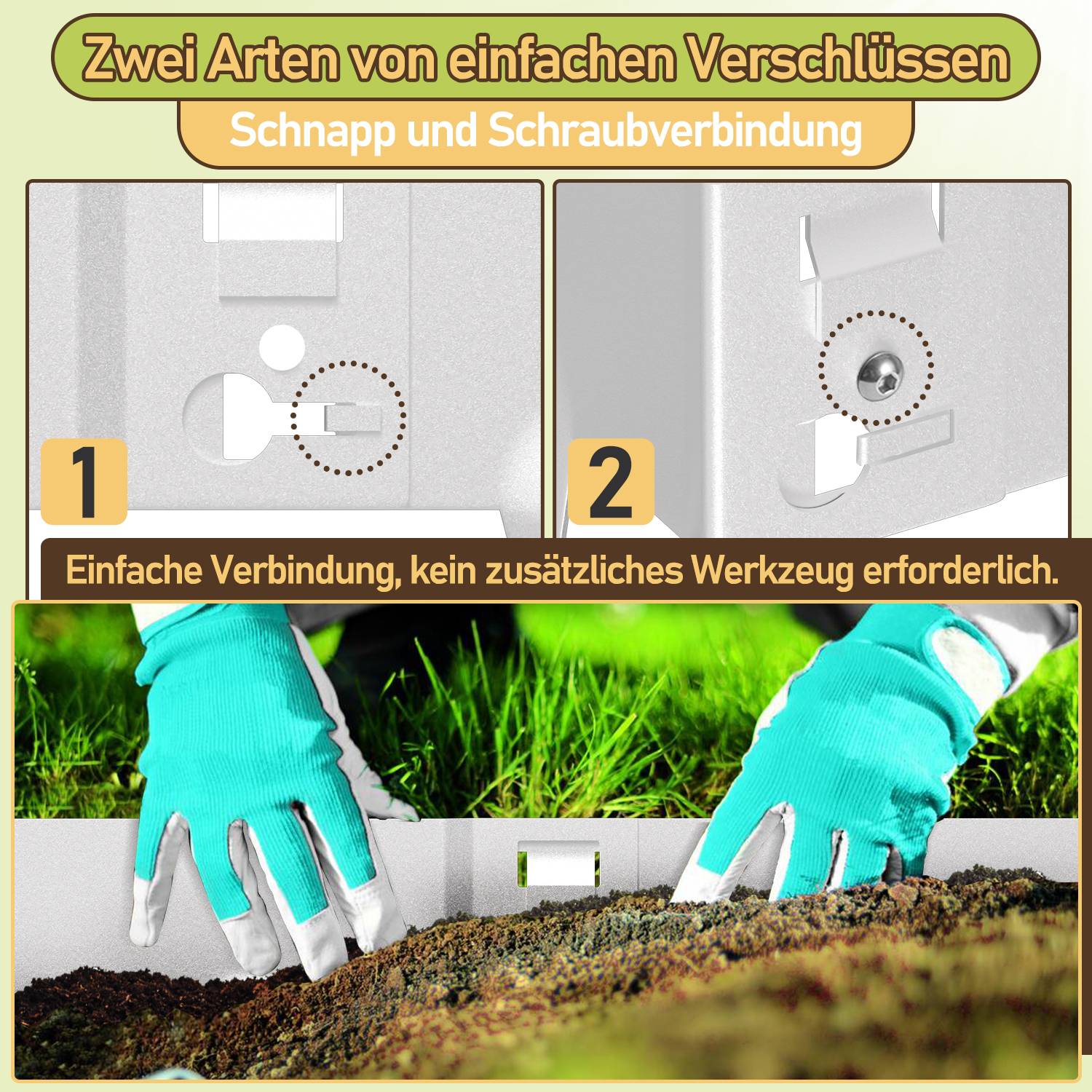 Rasenkante Schnecken Abwehr Verzinkt Blumenzaun Trennrand Gartenumrandung Stahl 100x15cm 50m Silber