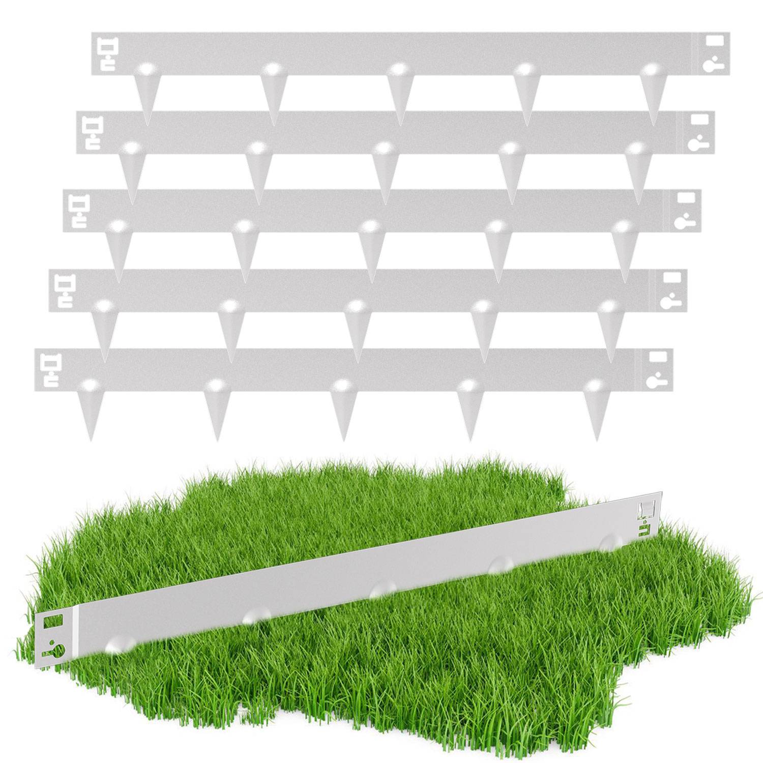 Rasenkante Schnecken Abwehr Verzinkt Blumenzaun Trennrand Gartenumrandung Stahl 100x18cm 60m Silber