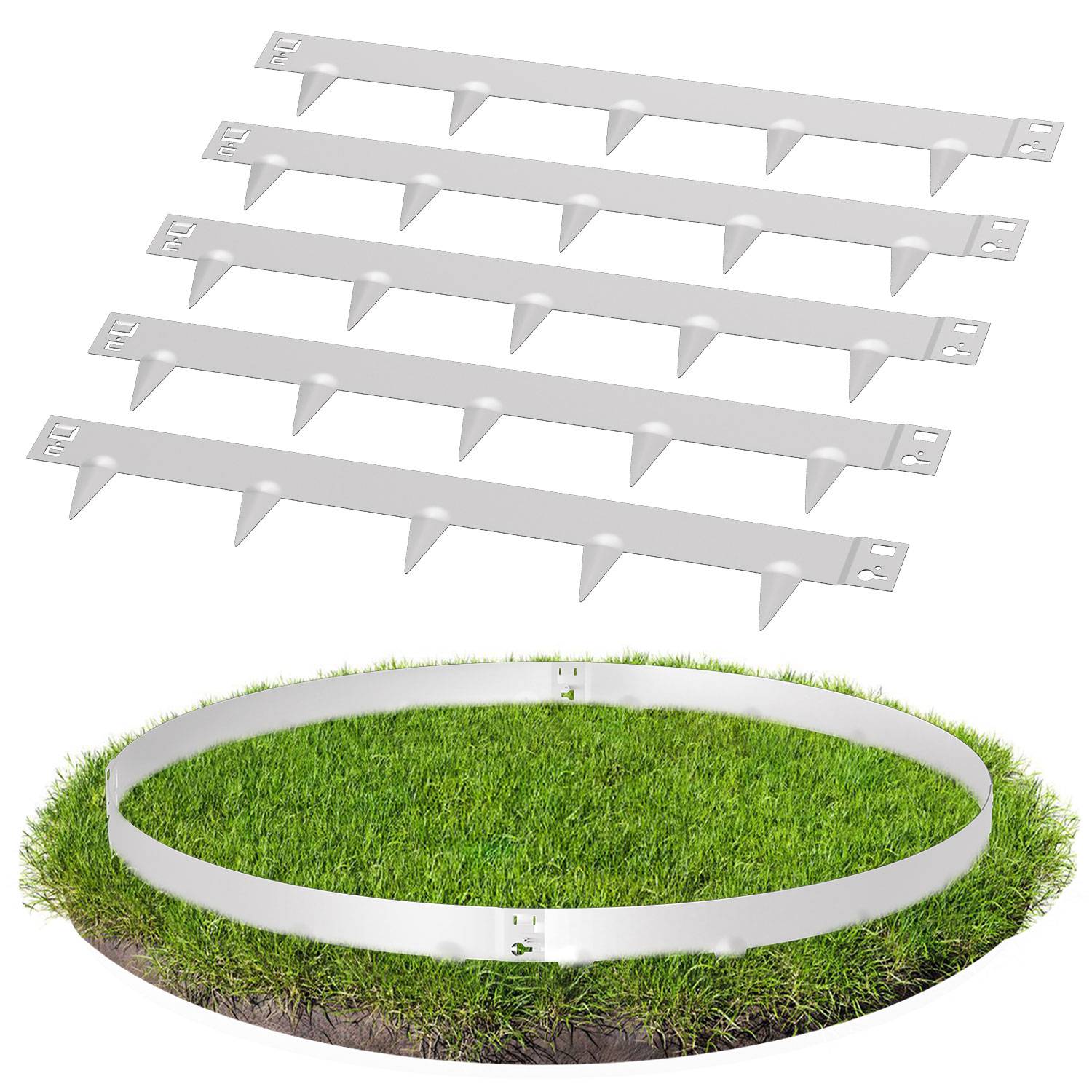 Rasenkante Schnecken Abwehr Verzinkt Blumenzaun Trennrand Gartenumrandung Stahl 100x15cm 70m Silber