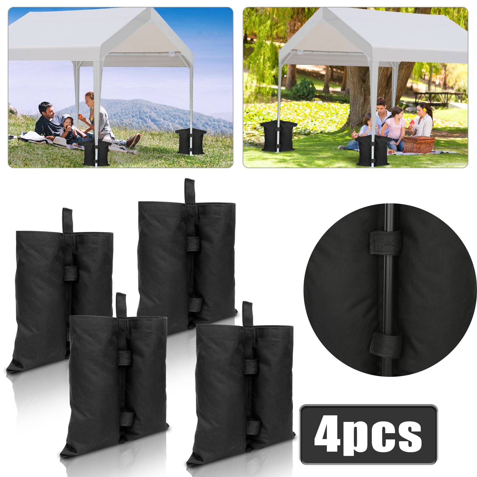 4 Pavillon Sandsäcke Verwendet Um Das Bein Gewicht von Pop Up Pavillons zu Erhöhen, Gartenzelte, Sonnenschirme, Trampolin