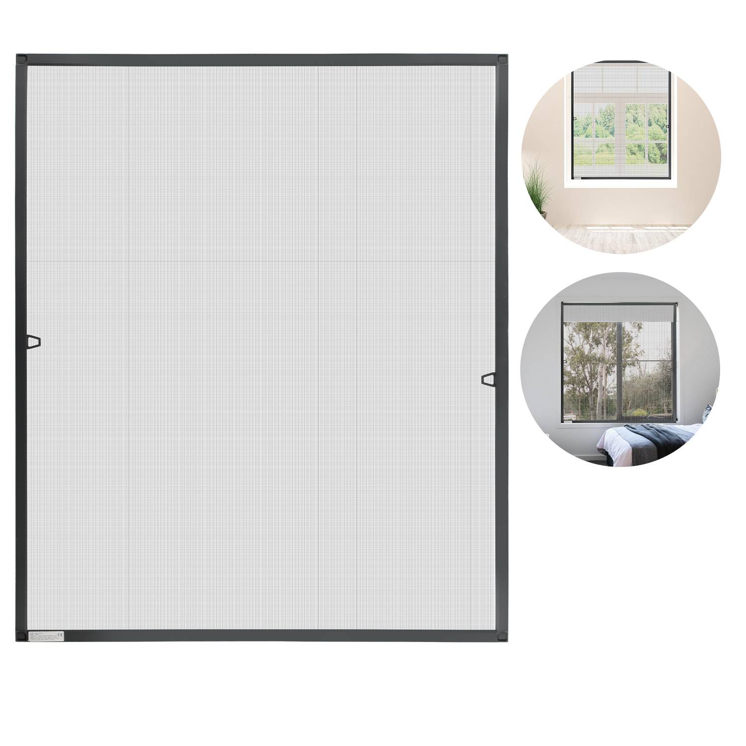Fliegengitter Insektenschutz Fenster 100 x 120 CM Alurahmen Mückenschutz Insektenschutzgitter Ohne Bohren Anthrazit