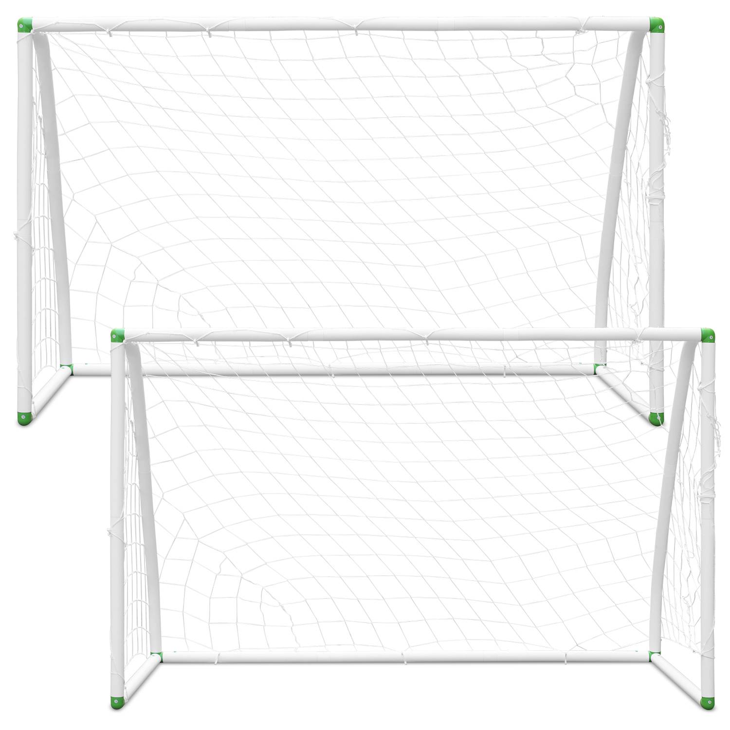 Fußballtor PVC-Rahmen mit Schnappsystem 244x155x90cm Fussballtore für den Garten oder Park 2 Stück