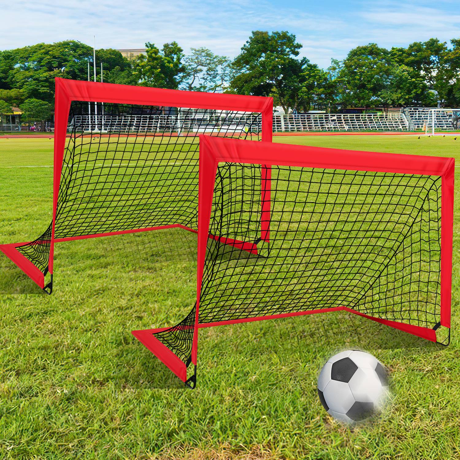 Fußballtor Fussballtore Fußball-Tore faltbar und wetterfest für Kinder und Erwachsene 120x90x90cm 2er-Set