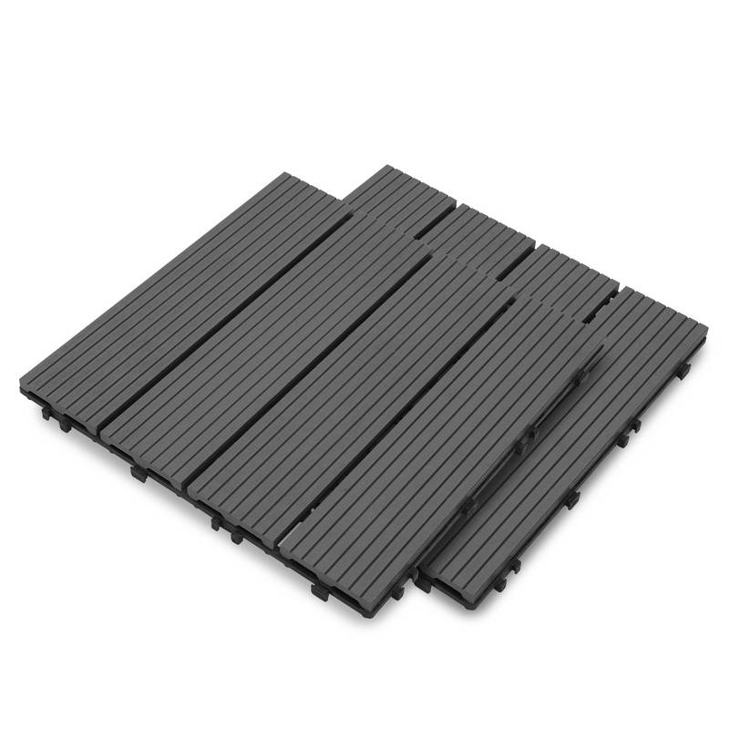 Terrassenfliesen aus Kunststoff, Klicksystem, WPC Fliese，30 x 30cm, 11 Stück (1m²)