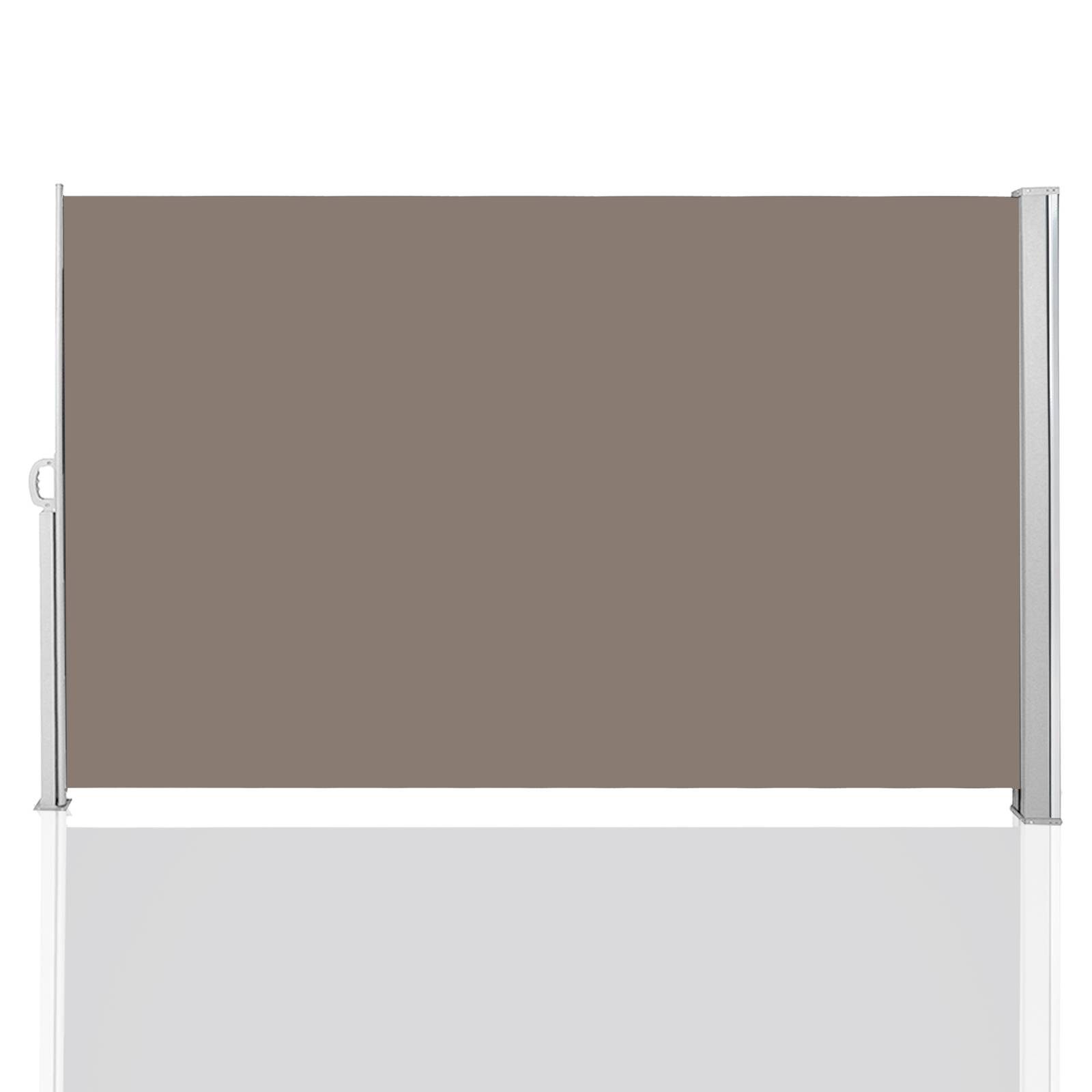 Seitenmarkise 180x300cm Sichtschutz Ausziehbar Blickdicht Sonnenschutz Markise Balkon Terrasse Garten Seitenrollo Windschutz Brau