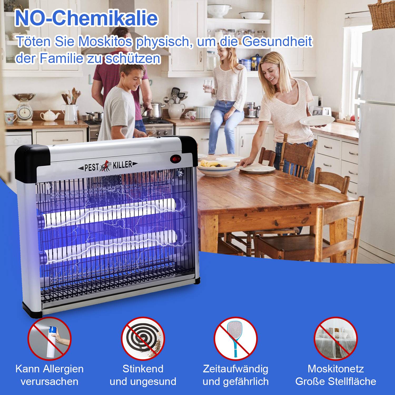 12W Elektrischer Insektenvernichter LED UV-Licht Mückenlampe Insektenfalle Insektenlampe Mückenvernichter Fliegenfalle Moskito Mückenfalle