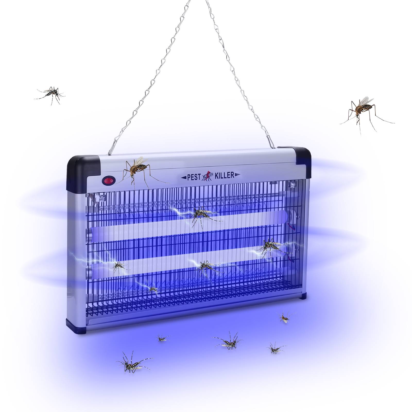 30W Elektrischer Insektenvernichter LED UV-Licht Mückenlampe Insektenfalle Insektenlampe Mückenvernichter Fliegenfalle Moskito Mückenfalle