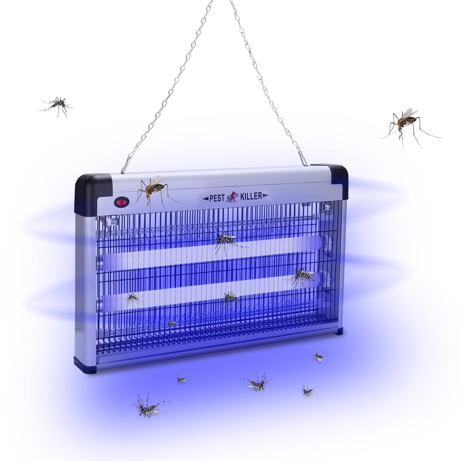 40W Elektrischer Insektenvernichter LED UV-Licht Mückenlampe Insektenfalle Insektenlampe Mückenvernichter Fliegenfalle Moskito Mückenfalle