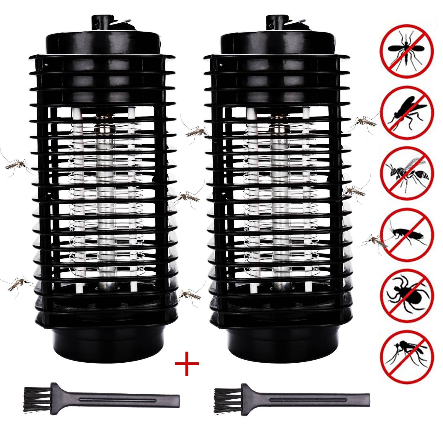 2X 3W Elektrischer Insektenvernichter LED UV-Licht Mückenlampe Insektenfalle Insektenlampe Mückenvernichter Fliegenfalle Moskito Mückenfalle