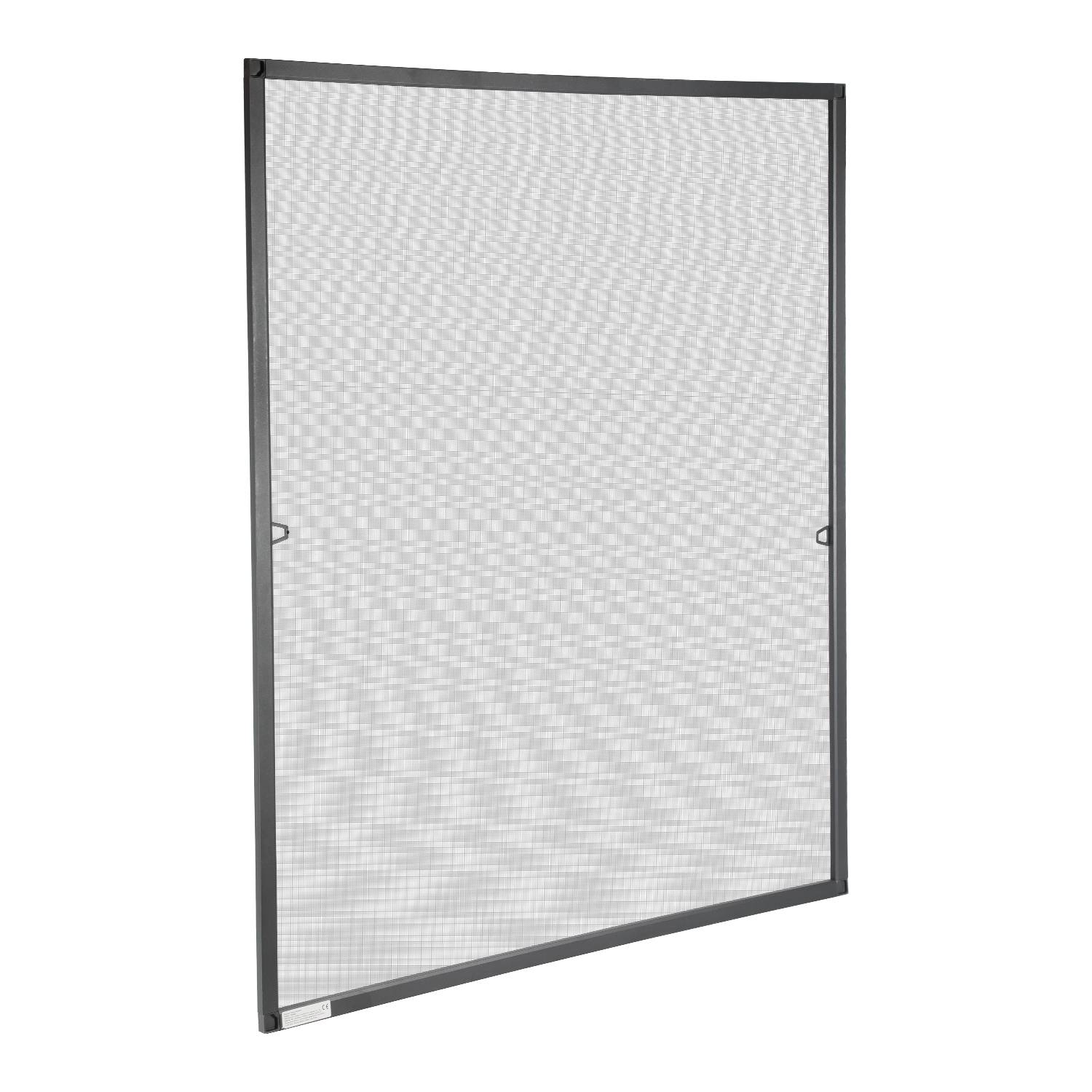 Fliegengitter Insektenschutz Fenster 100 x 120 cm Mückenschutz mit Alu-Rahmen Bausatz Mückengitter Fliegenschutz Anthrazit
