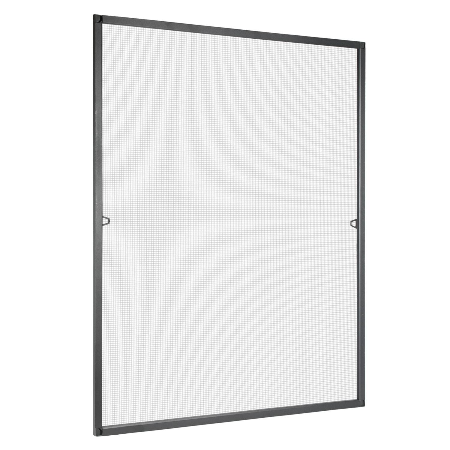 Fliegengitter Insektenschutz Fenster 120 x 140 cm Mückenschutz mit Alu-Rahmen Bausatz Mückengitter Fliegenschutz Anthrazit