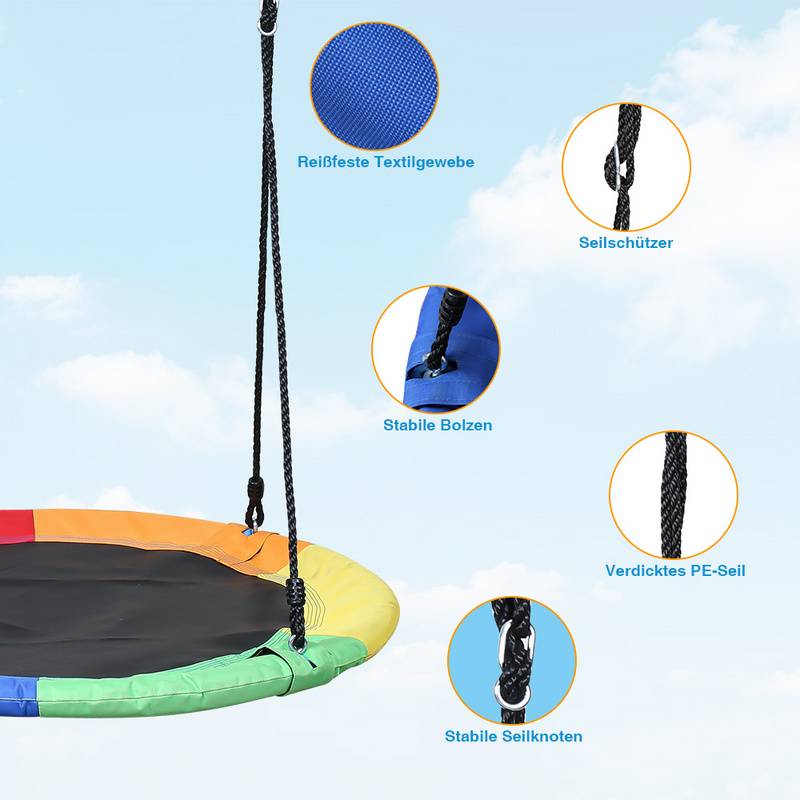 Nestschaukel Ø100cm höheverstellbar Rundschaukel Tellerschaukel Kinderschaukel