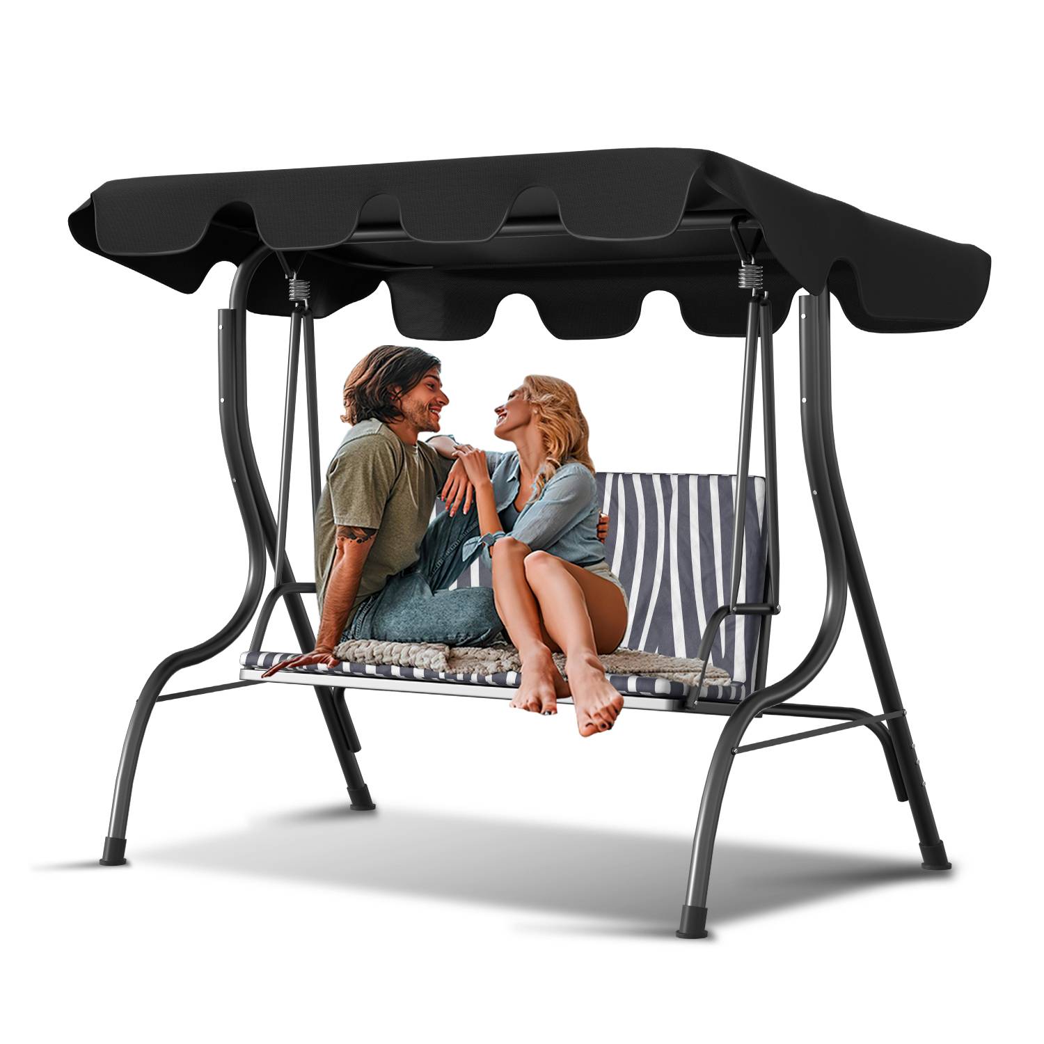 Sonnendach Ersatzdach Universal Hollywoodschaukel 3 Sitzer Ersatz Bezug Sonnendach Schaukel Dach Plane Anthrazit 210x145cm