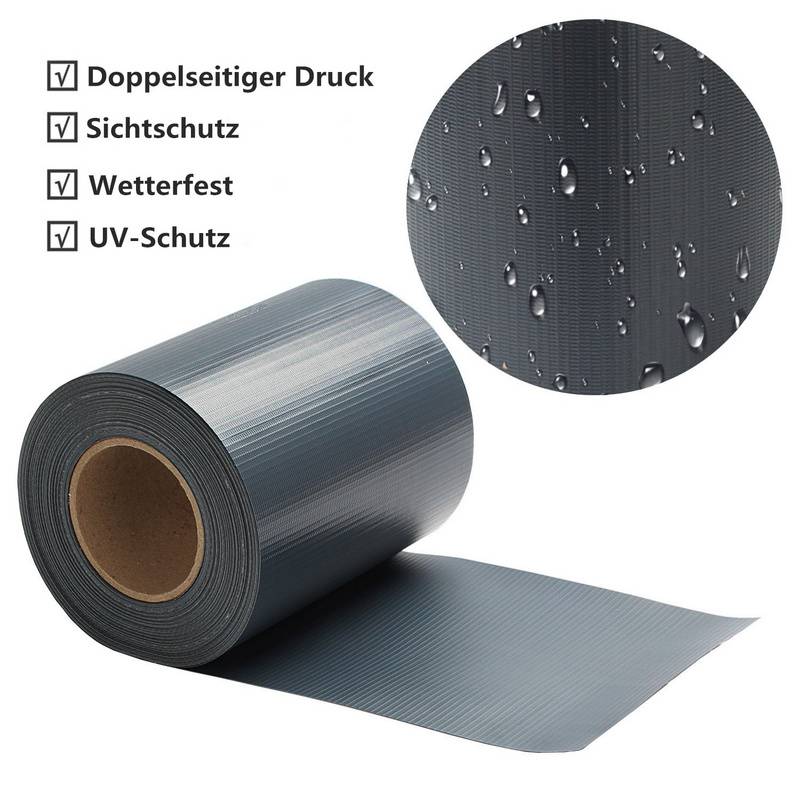 Sichtschutzstreifen PVC Doppelstabmatten Zaun Windschutz 35m x 19 cm Anthrazit