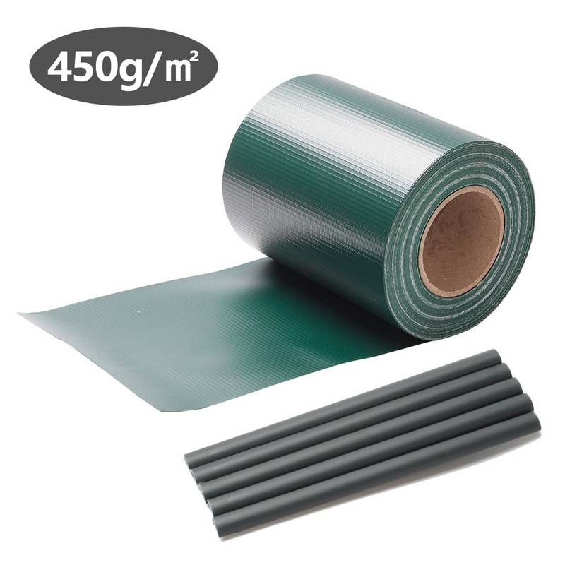 Sichtschutzstreifen PVC Doppelstabmatten Zaun Windschutz 35m x 19 cm Grün