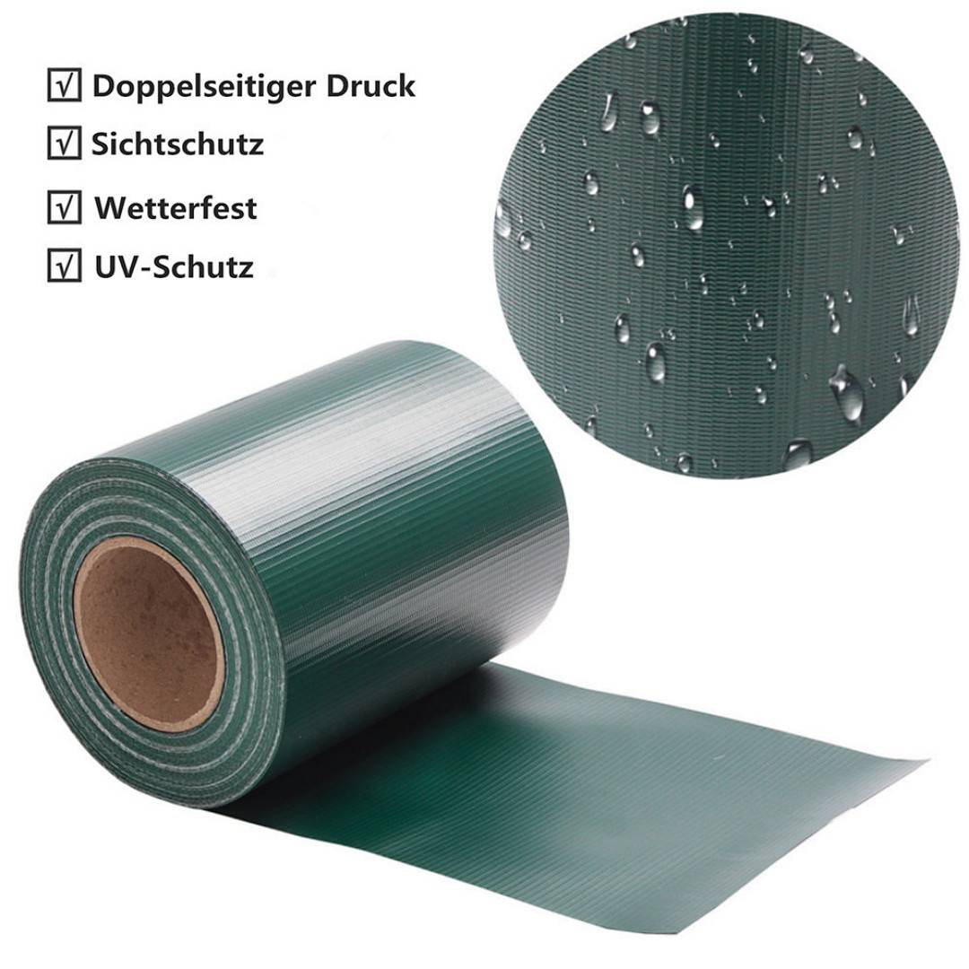 Sichtschutzstreifen PVC Doppelstabmatten Zaun Windschutz 35m x 19 cm Grün